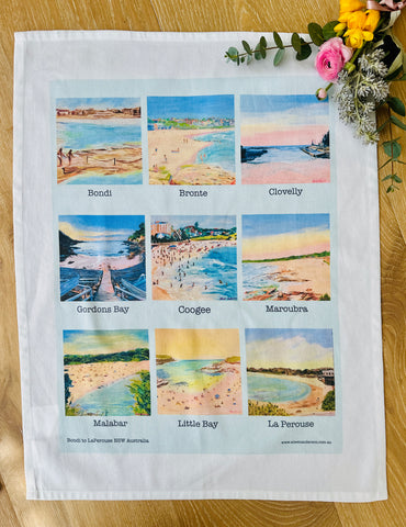 Bondi to La Perouse Tea Towel