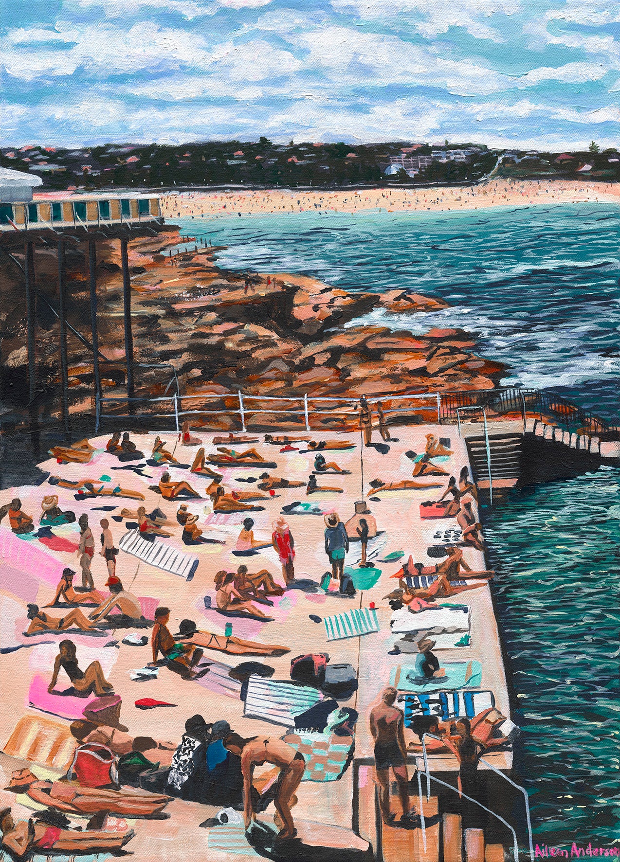Wylies Baths Painting by Aileen Anderson 