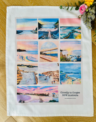 Clovelly to Coogee Tea Towel