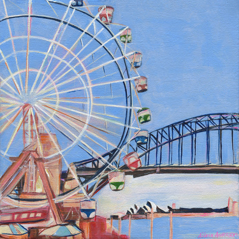 'Ferris Wheel & Opera House View' Limited Edition Fine Art Print (Unframed)