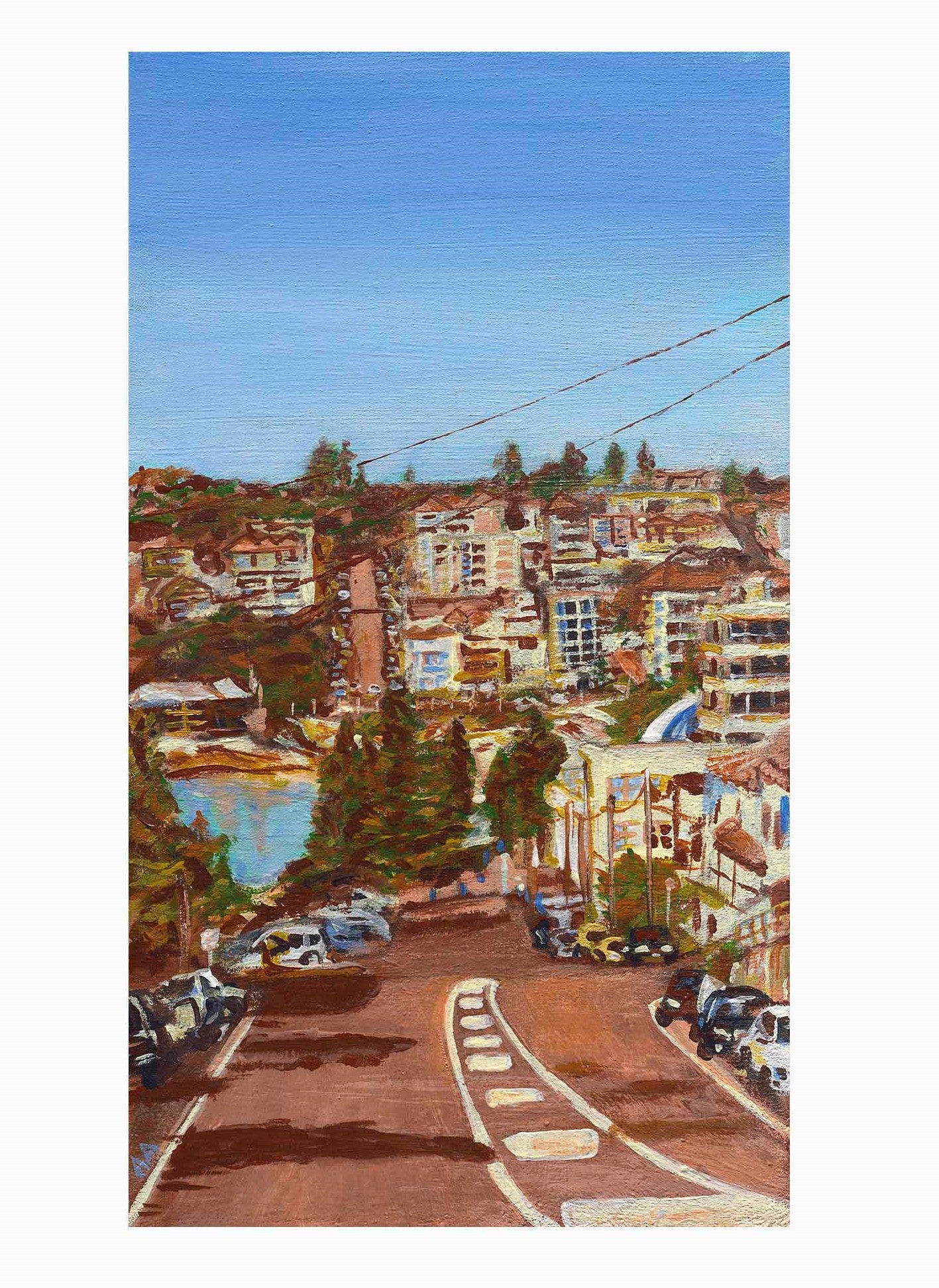 Painting Beach St, Coogee. Barrio by Aileen Anderson 