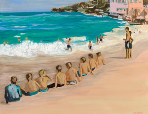 Coogee Beach Painting, Mates by Aileen Anderson 