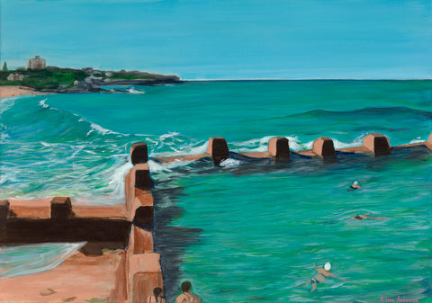 'A Turquoise Wave by Coogee Beach' by Aileen Anderson Copyright. Ross Jones Memorial Pool Coogee