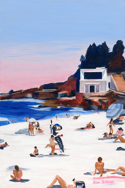 Coogee Beach Painting, A Balmy Coogee Afternoon by Aileen Anderson 