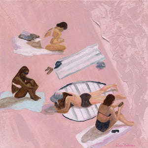 Beach Painting, Just Hanging out by Aileen Anderson 