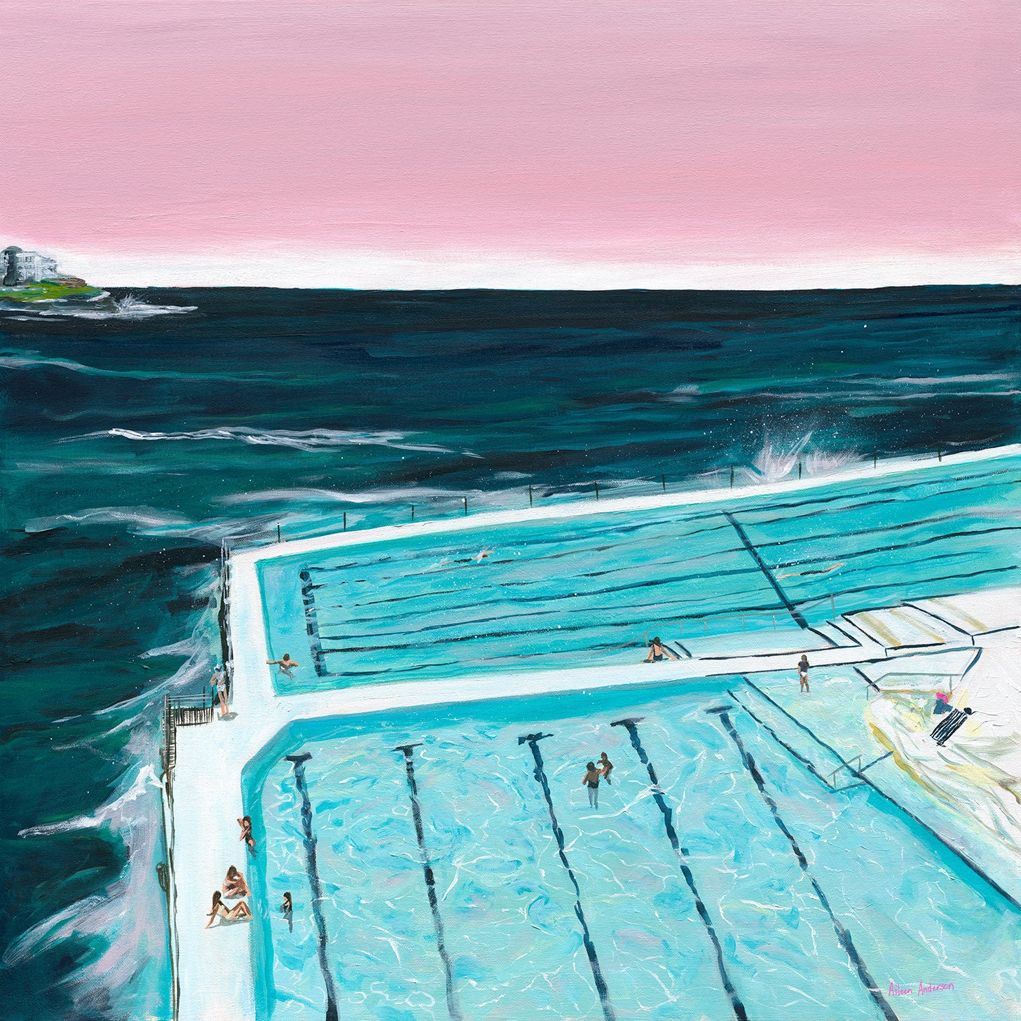 'Bondi Icebergs' Limited Edition Fine Art Print (Unframed)