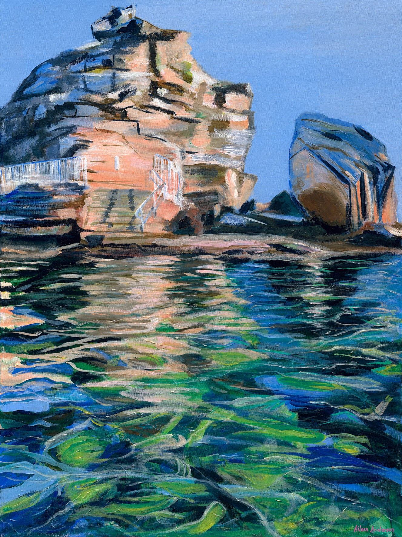 Giles Baths Coogee Painting by Aileen Anderson (copyright)