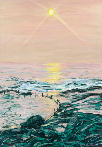 Mahon Pool Maroubra Painting, Bathed In Light by Aileen Anderson 
